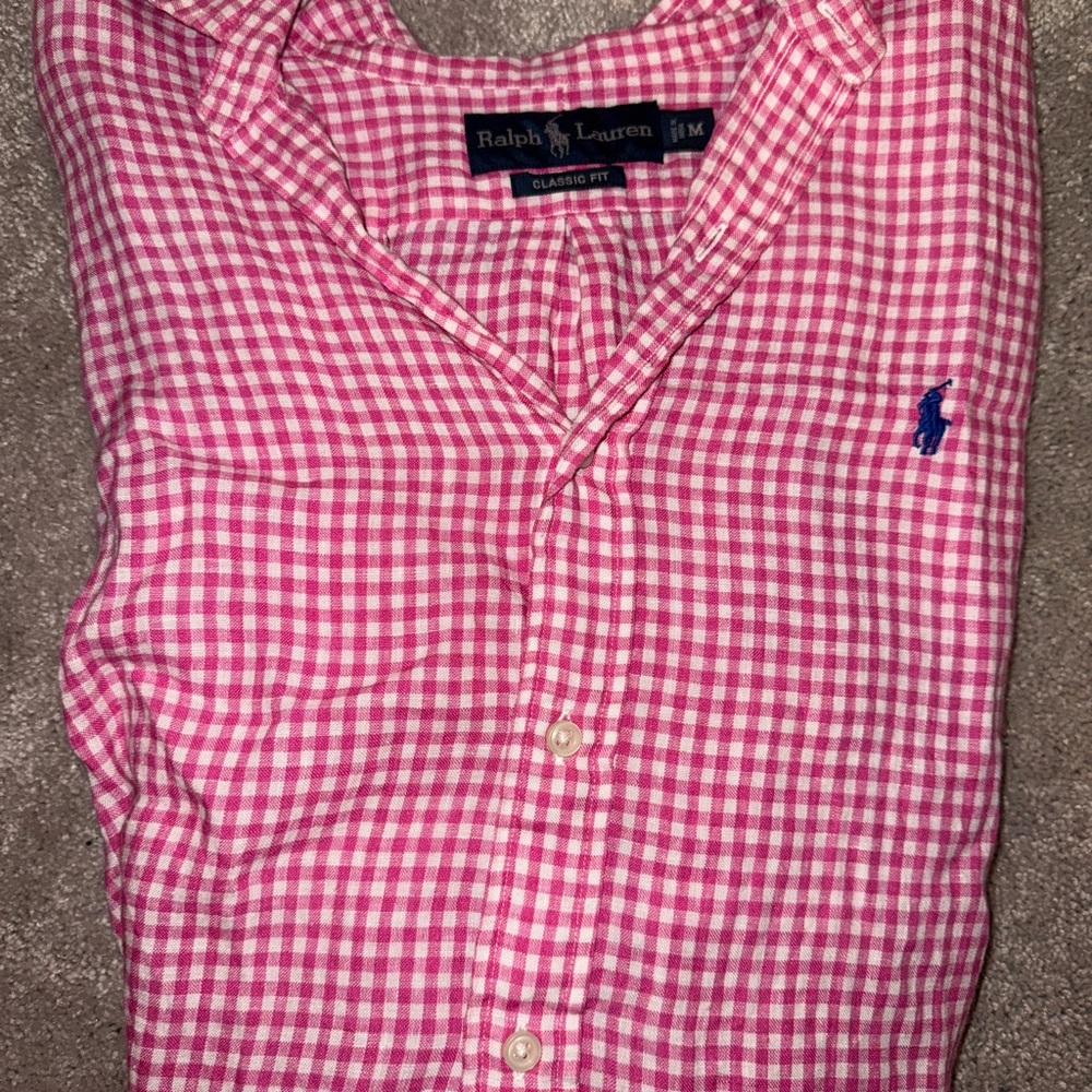 Ralph Lauren Men's Pink Gingham Shirt